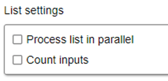 Data List processing settings