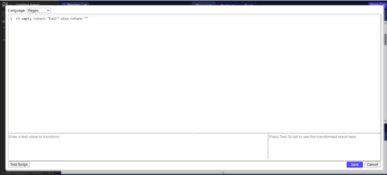 Example Exit command condition