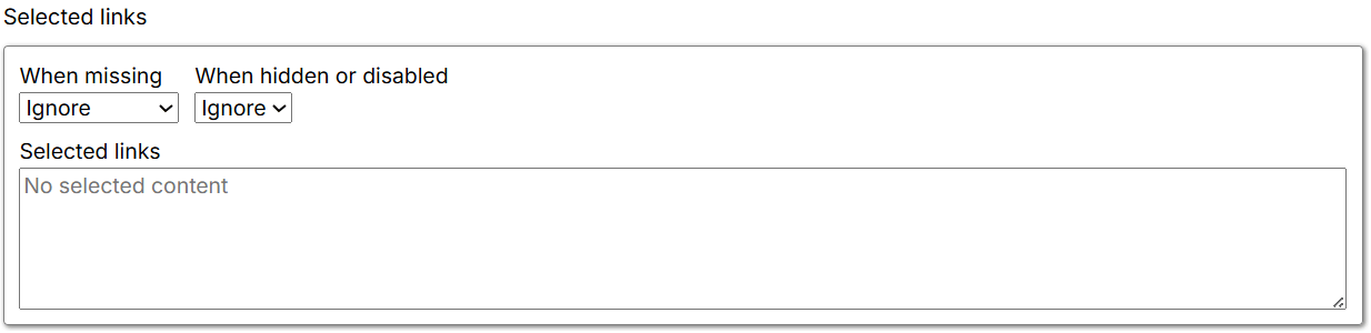 Selected-link settings