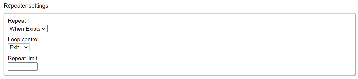 Repeat behavior settings