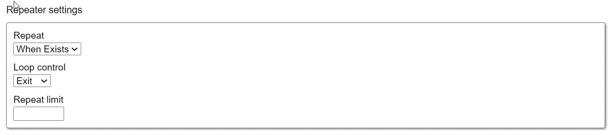 Repeat behavior settings