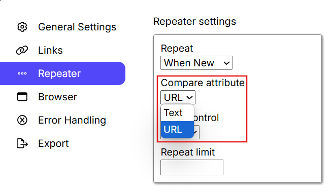 Compare Attribute setting for When New