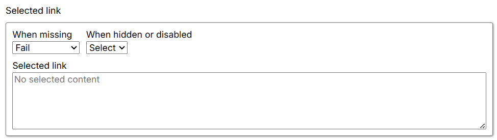 Selected link settings