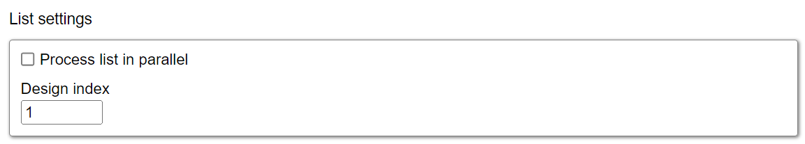 Page Area List parallel-processing setting