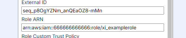 Complete AWS IAM role ARN in the S3 destination settings
