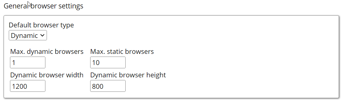 General browser settings