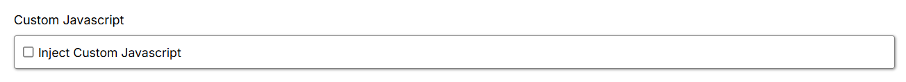 Custom JavaScript setting