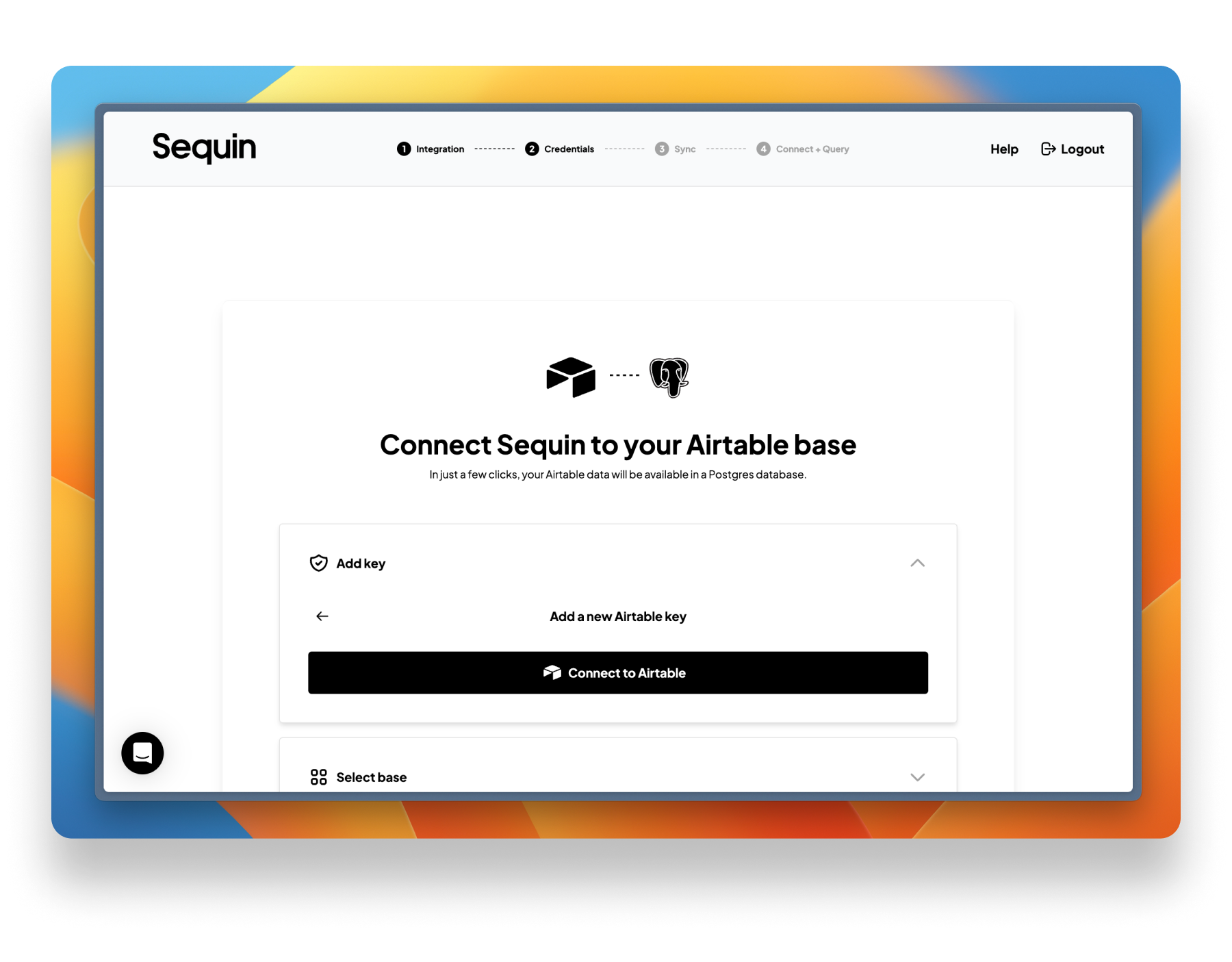 Creating a new sync in the Sequin console