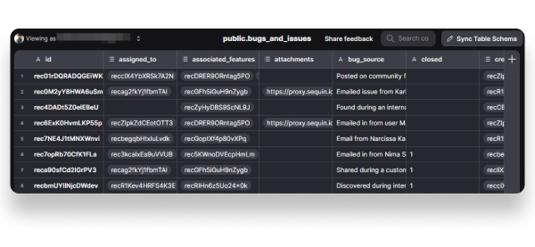 The data from the Sequin Proxy appears under the Data tab.