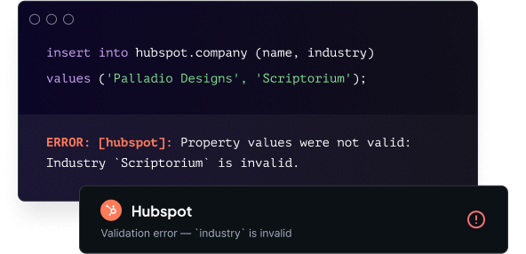Handle errors in line