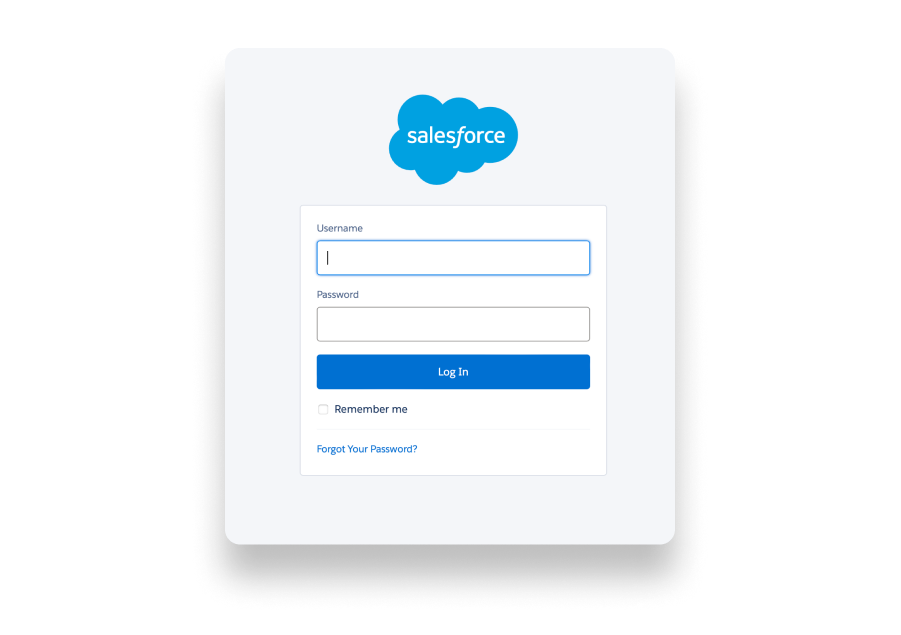 Enter your salesforce credentials