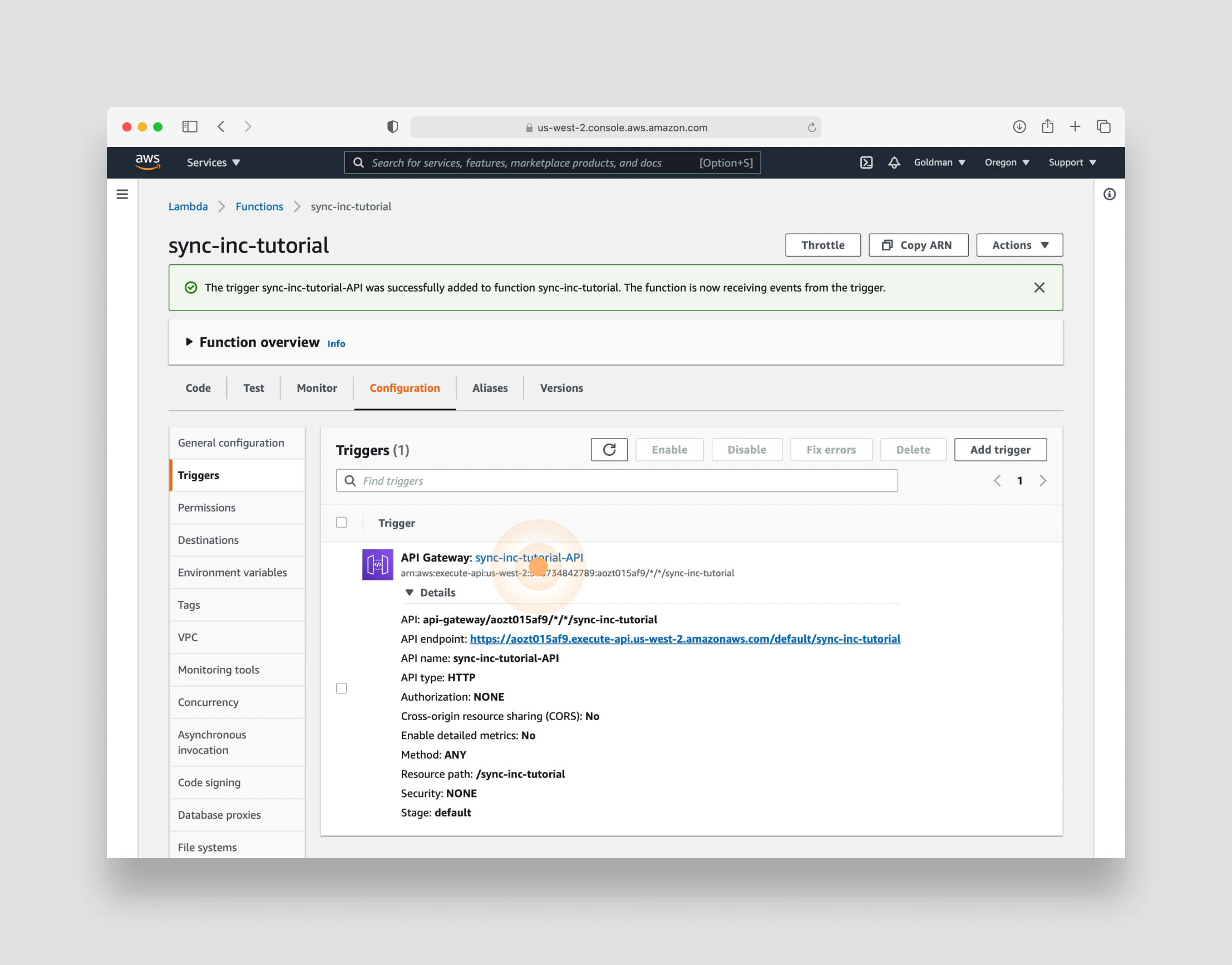 Add AWS API Gateway as Trigger for Airtable Lambda
