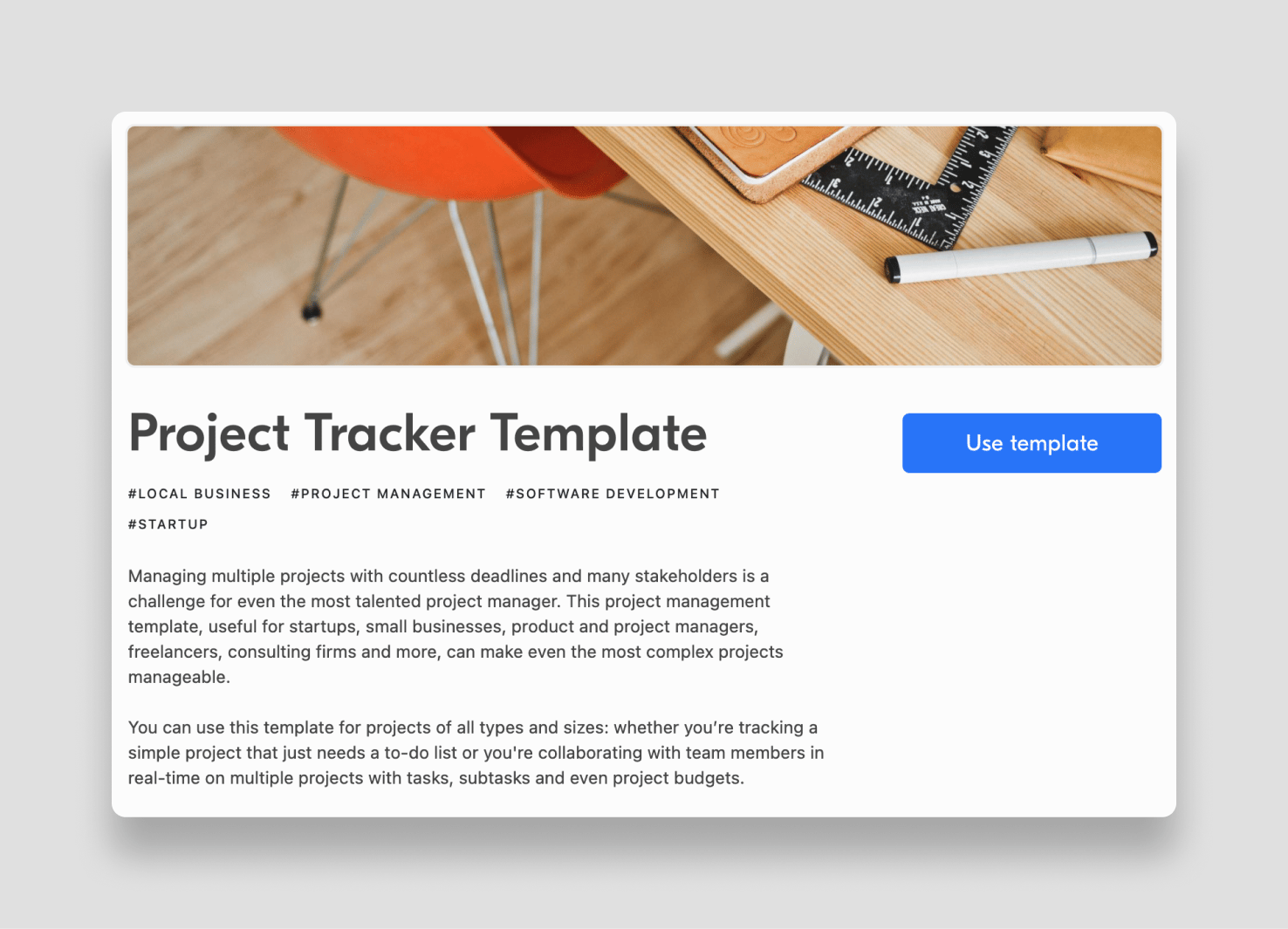 Airtable project tracker base