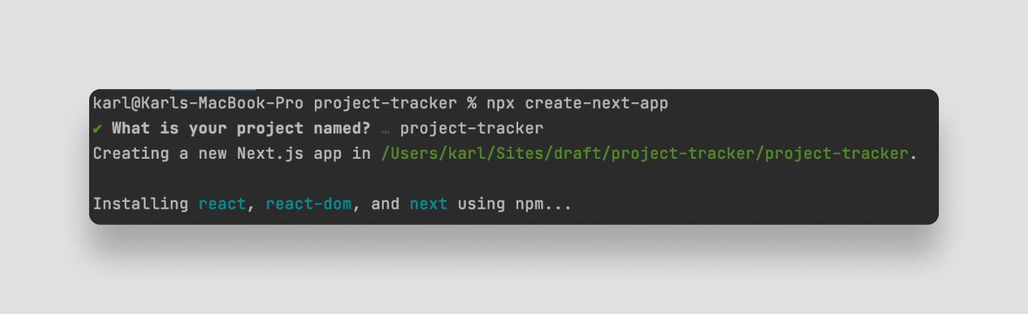 Creating a new Next.js application