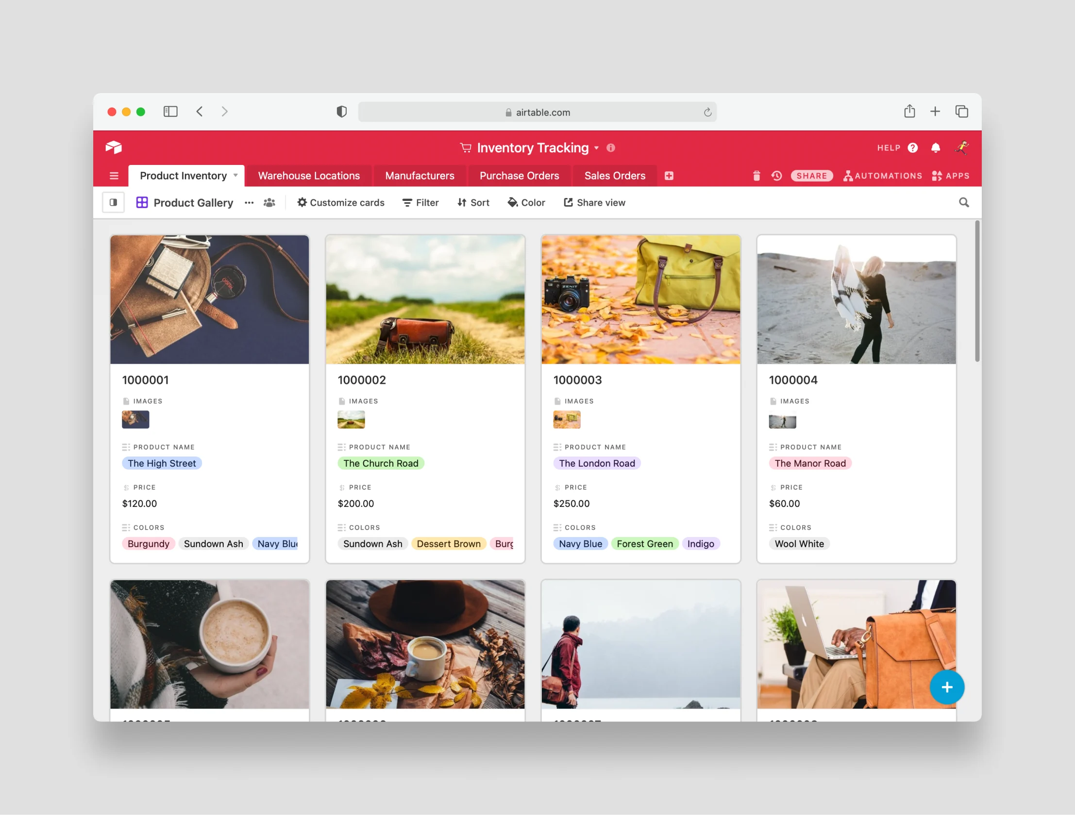 Airtable inventory tracker template