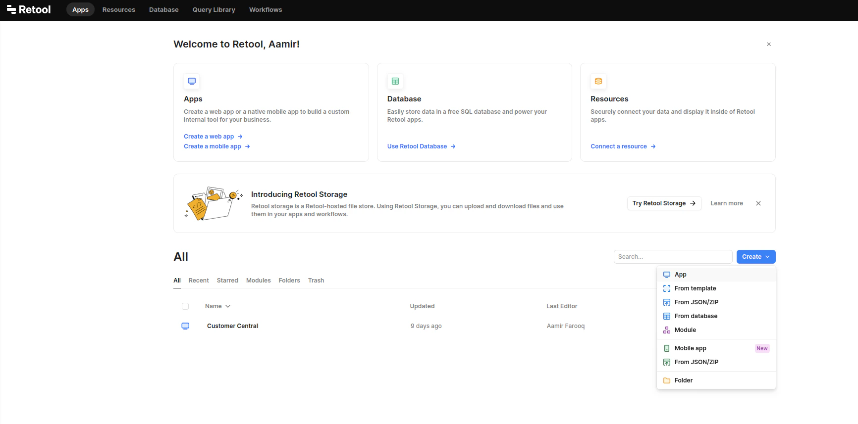 Create new Retool Salesforce App