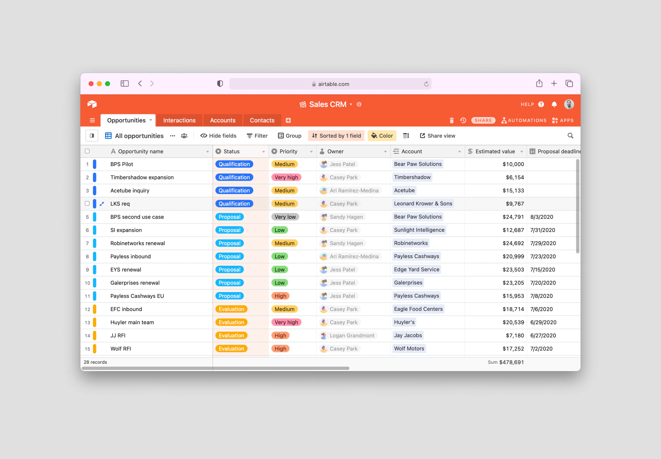 Airtable CRM Template