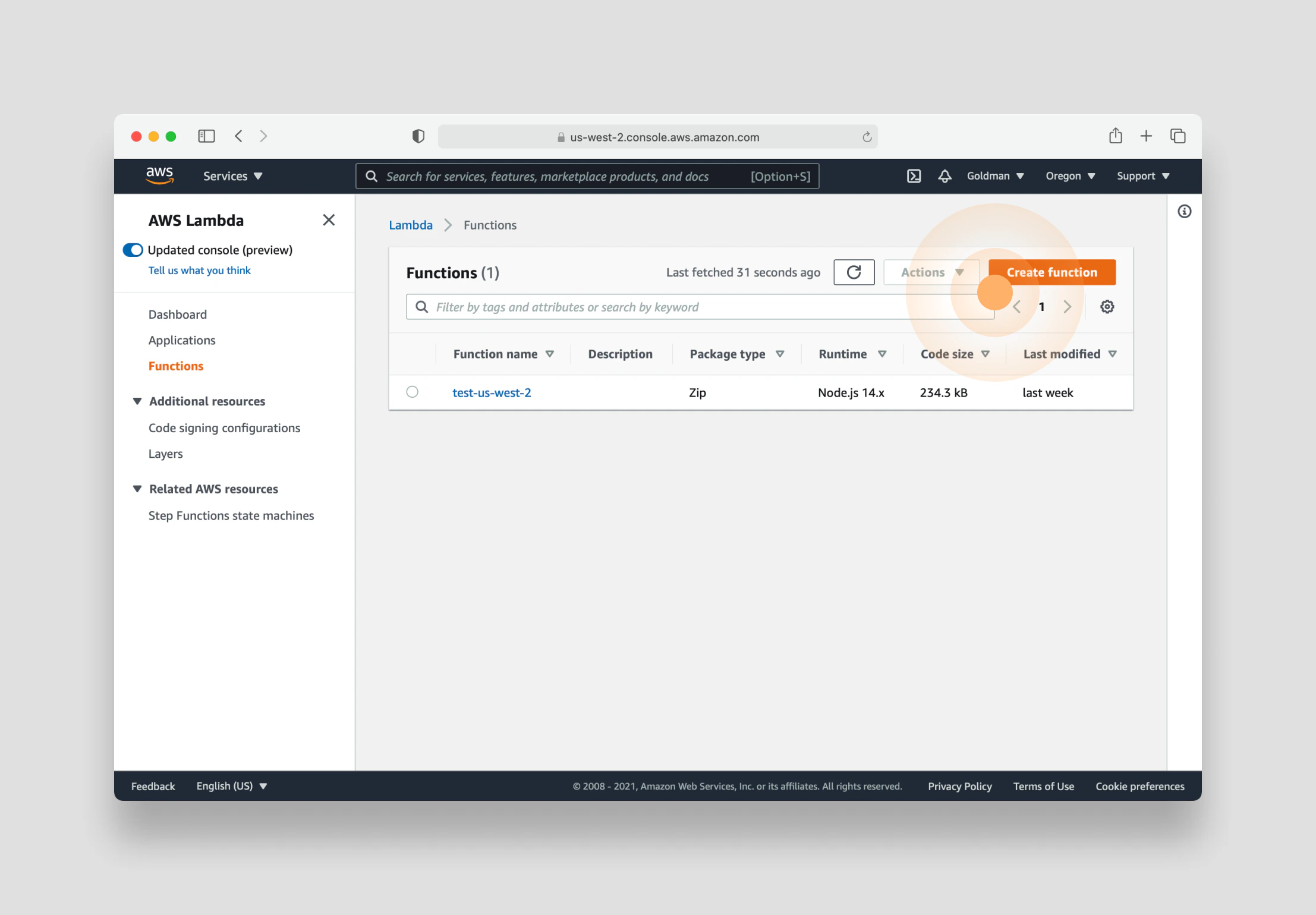 Create new function