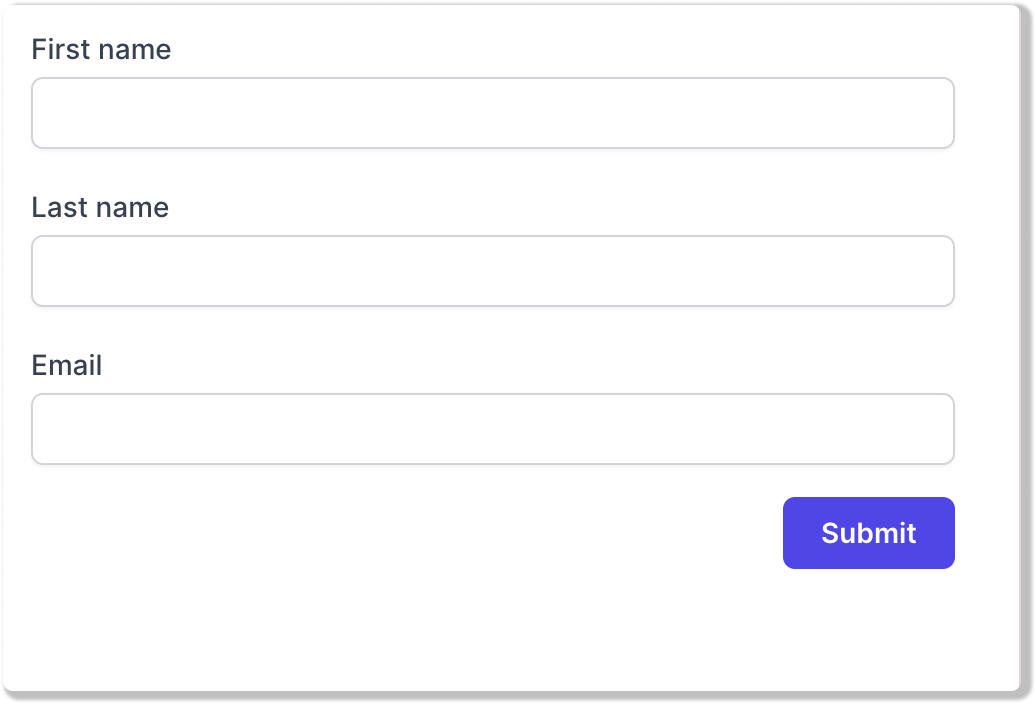 A form rendered by Airplane to create a Salesforce contact.