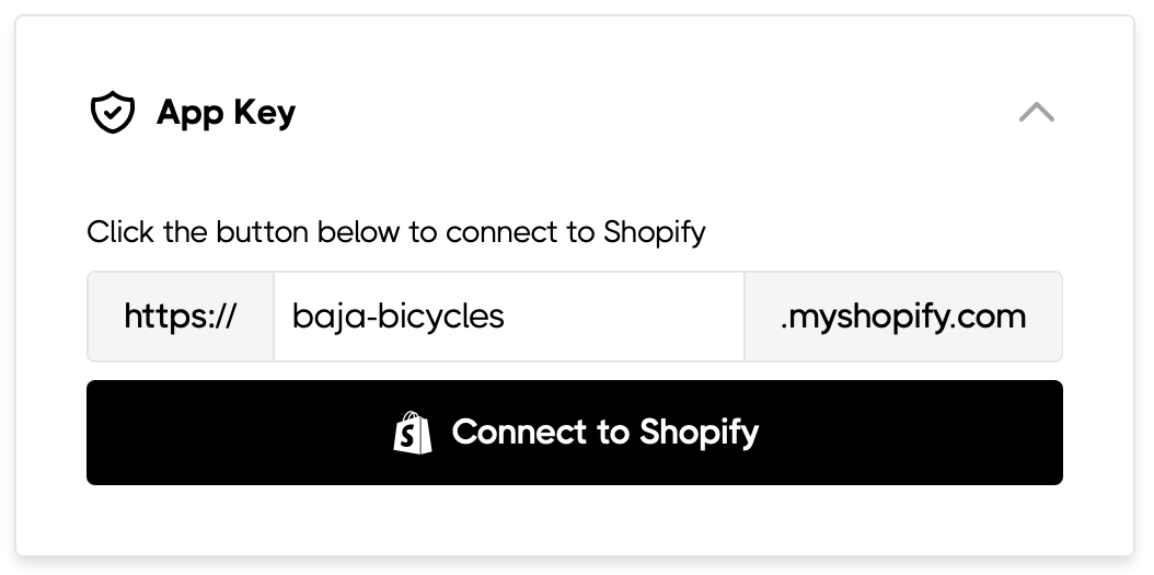 Enter your Shopify store domain