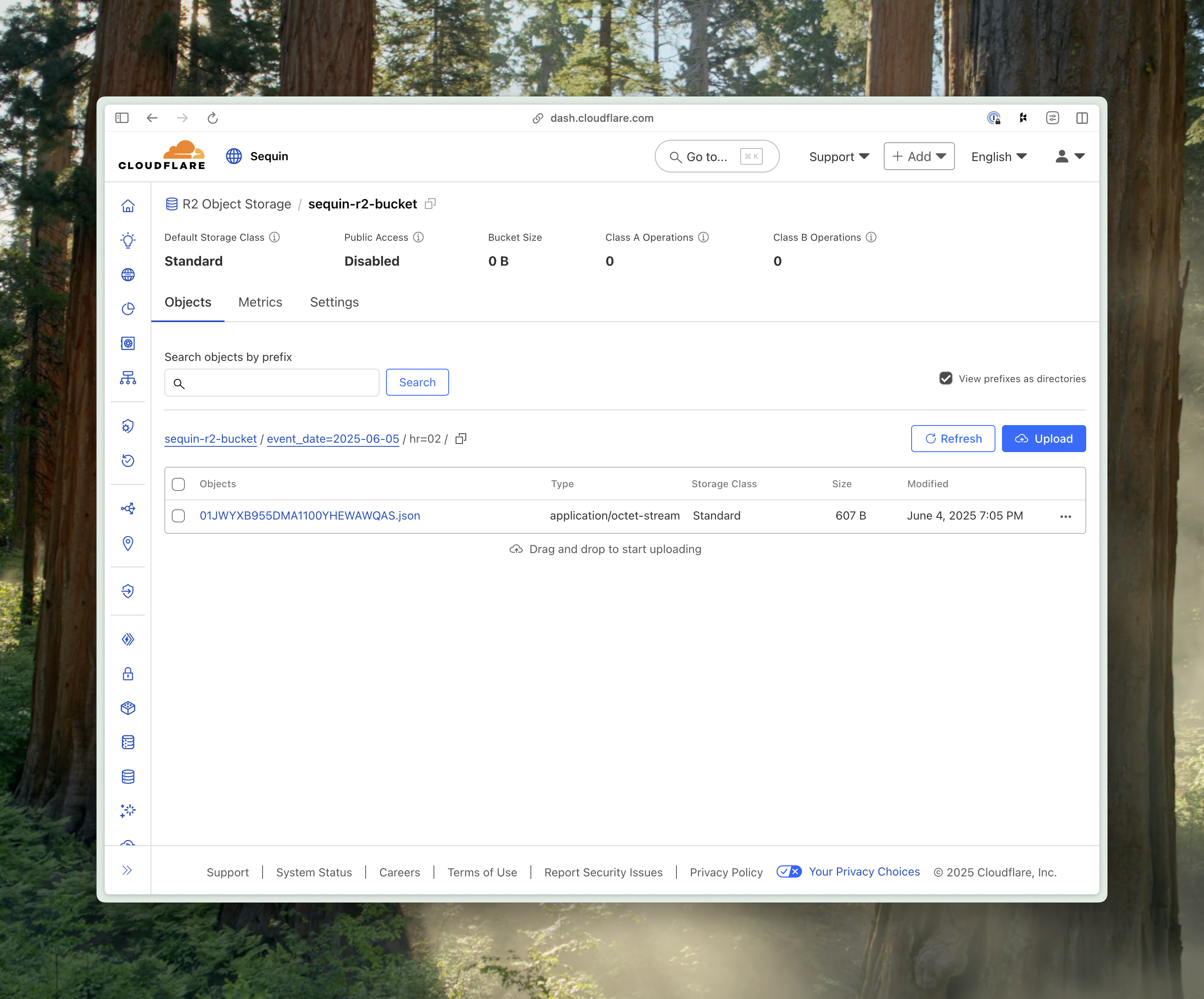 Cloudflare pipeline showing a new user
