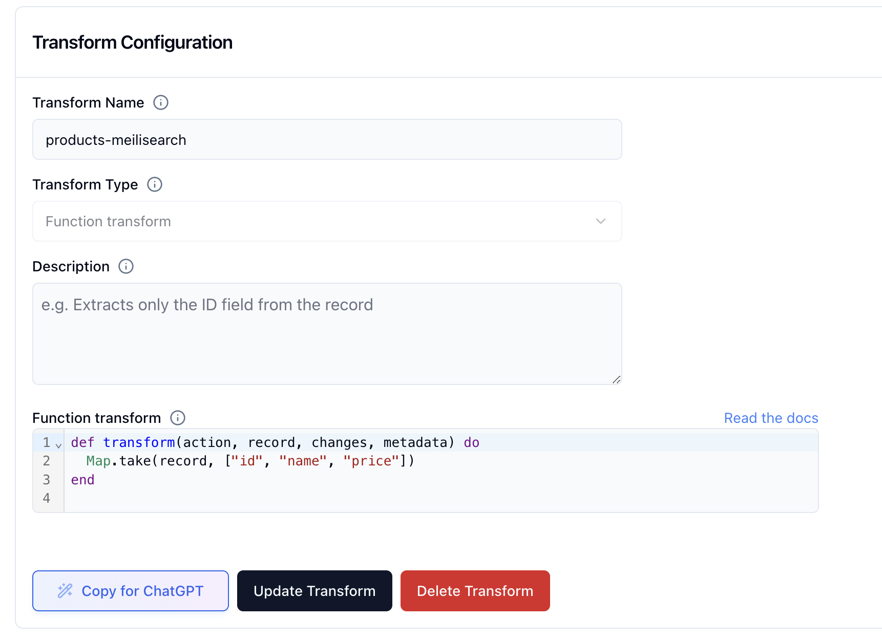 Transform card with Elixir transform