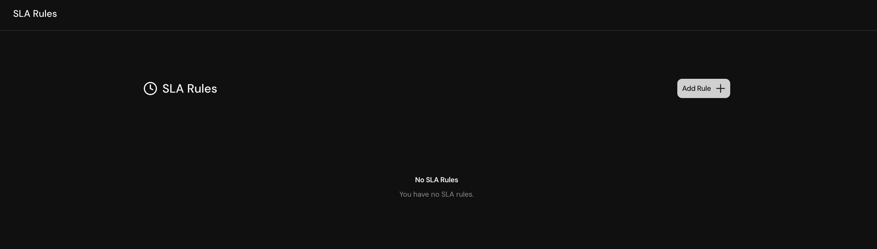 Empty SLA configuration page before adding rules
