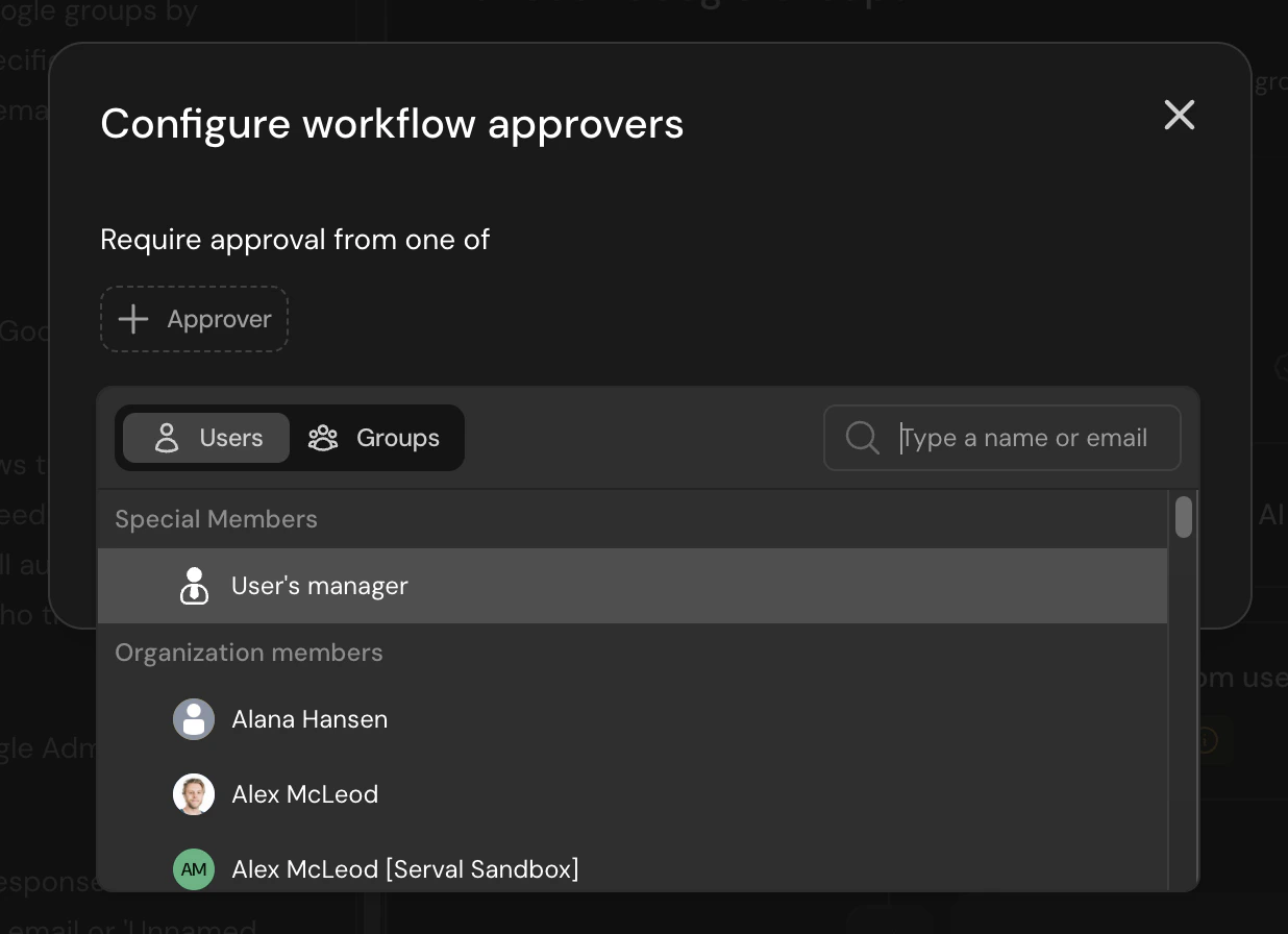 Workflow Approvers Block
