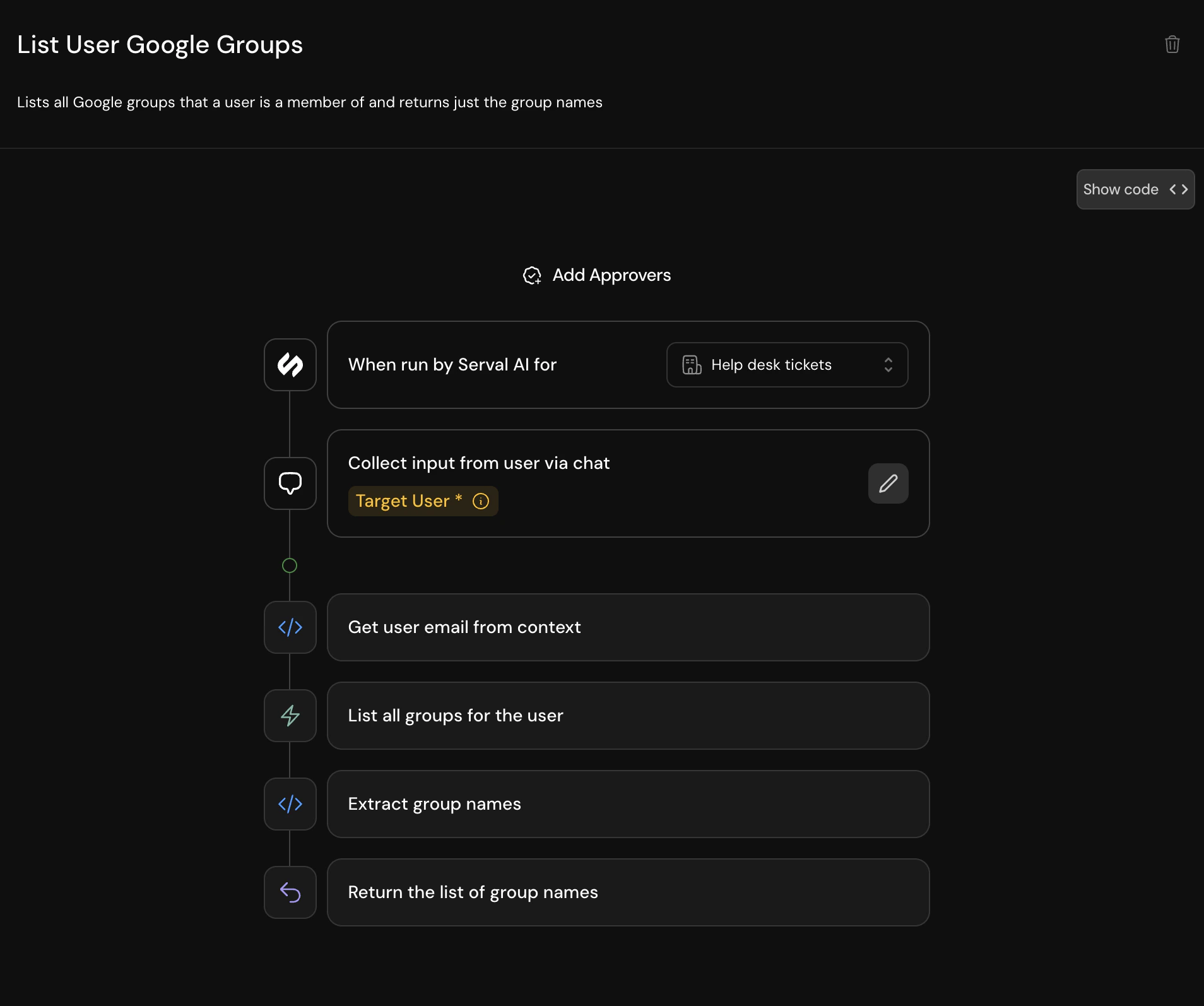 Workflow Approvers Dialog