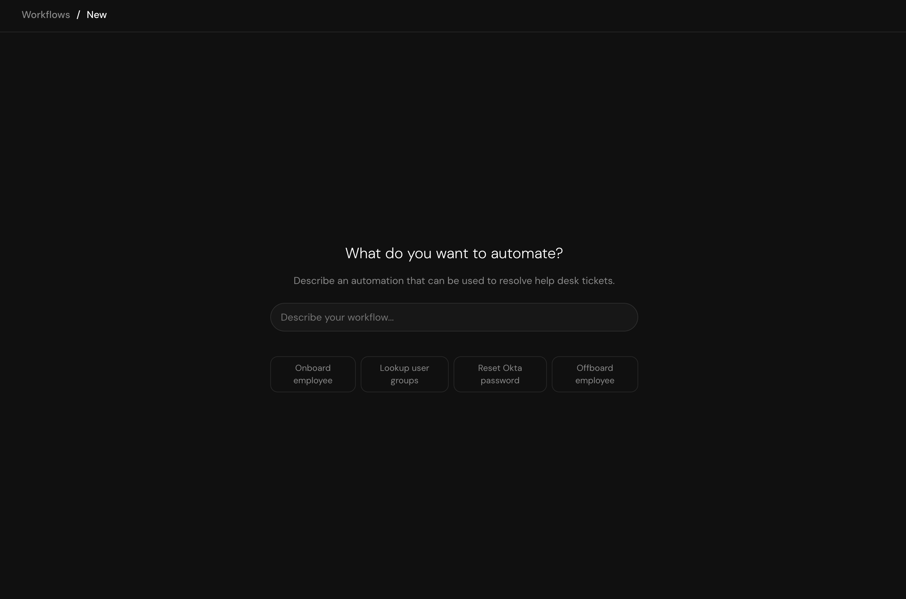 Create Workflow Dialog