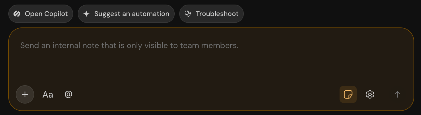 Internal note toggle
