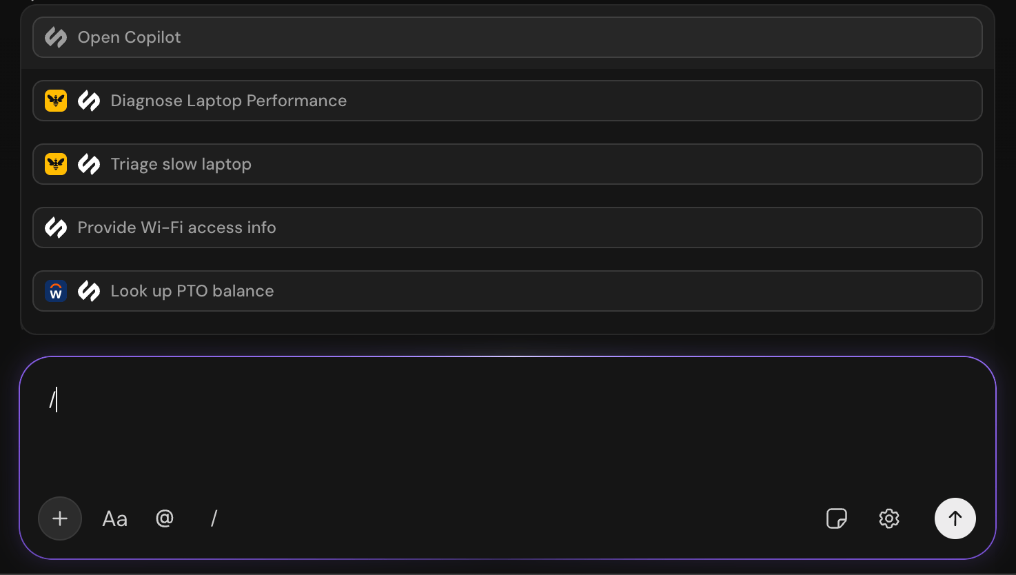 Slash command to trigger workflow