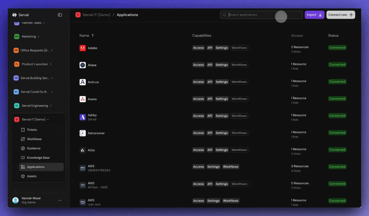 Add role for application and resource