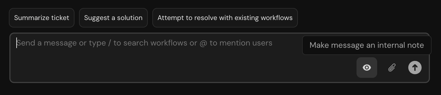 Internal note toggle for private team communication