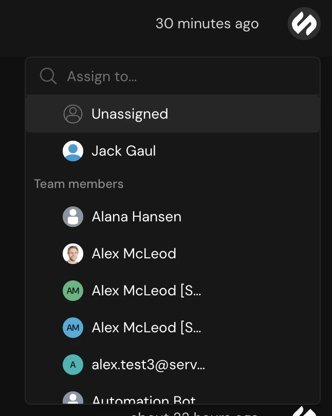 Assignee dropdown