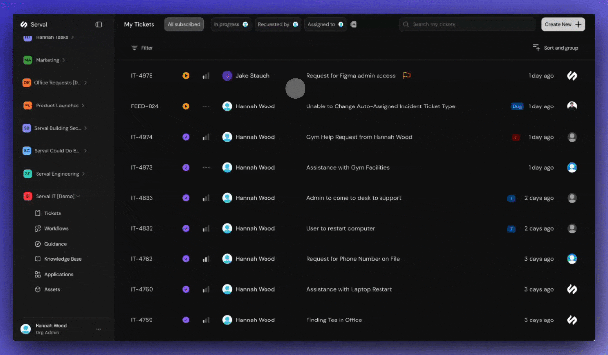 Add application to Serval