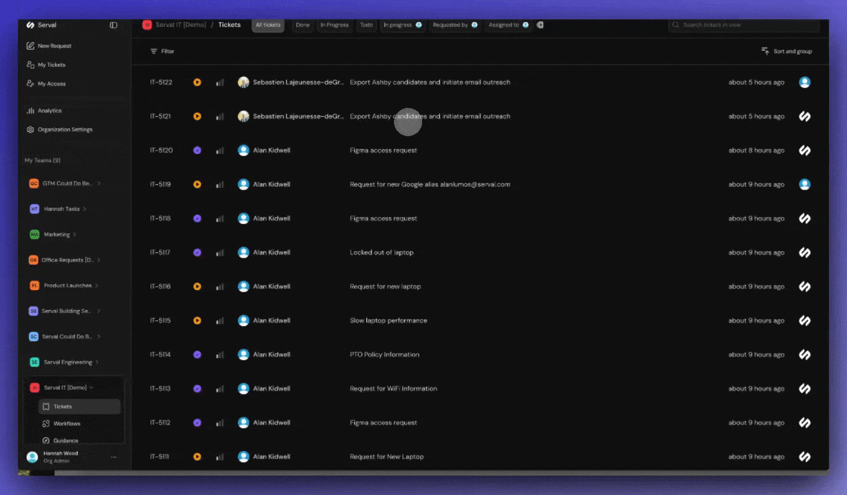 Access profiles management interface showing profile list and settings