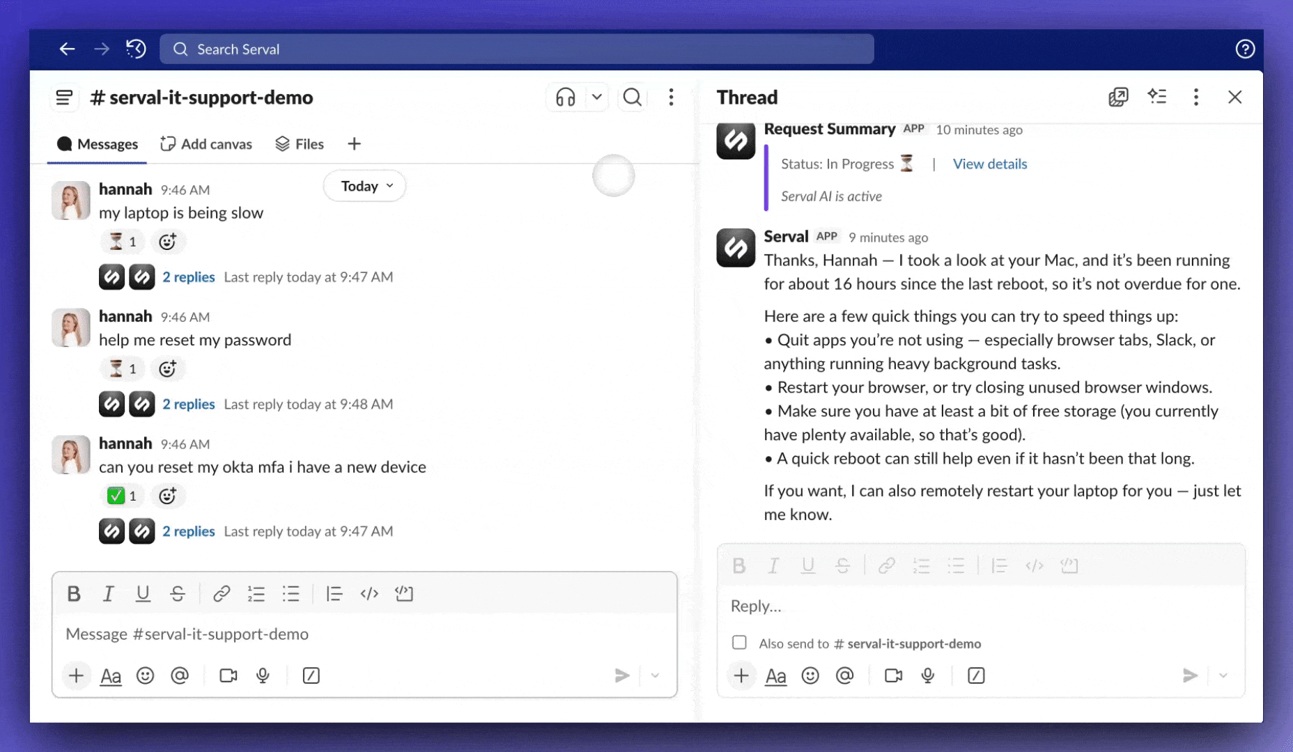 Submitting via Slack DM