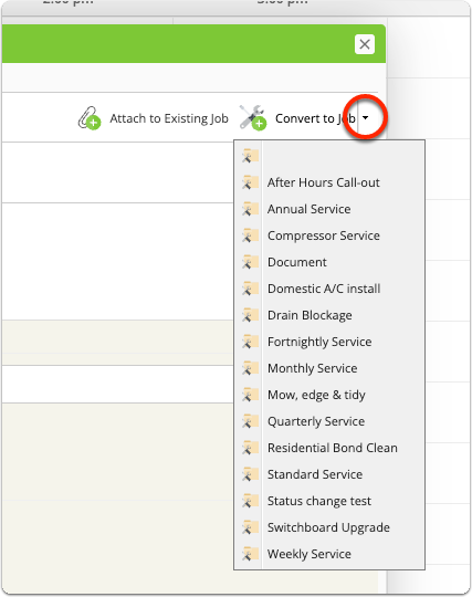 Applying a job template during conversion