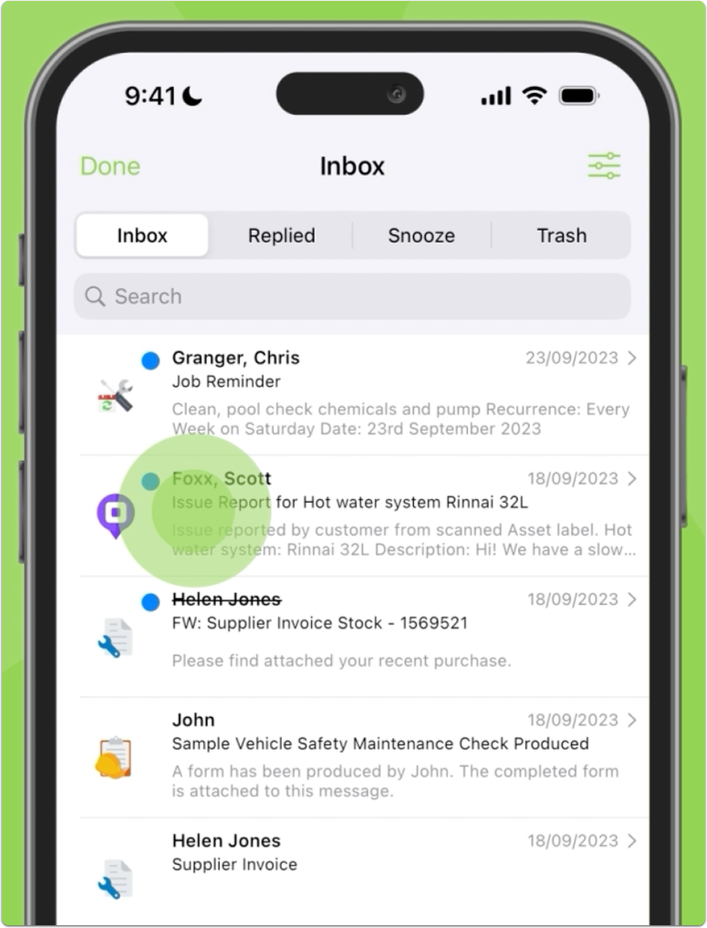 Search and filter messages in the app