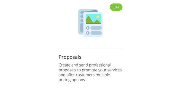 Proposals add-on icon in settings