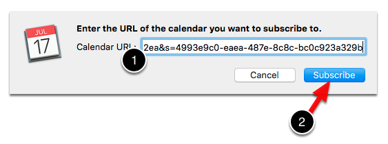 Paste the URL you copied in the above steps, and click Subscribe.
