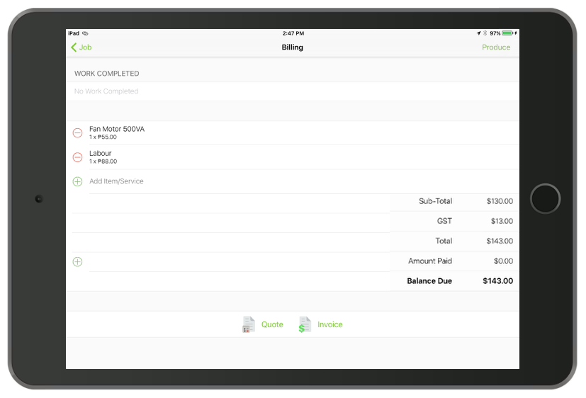 John then adds the materials and labour he used