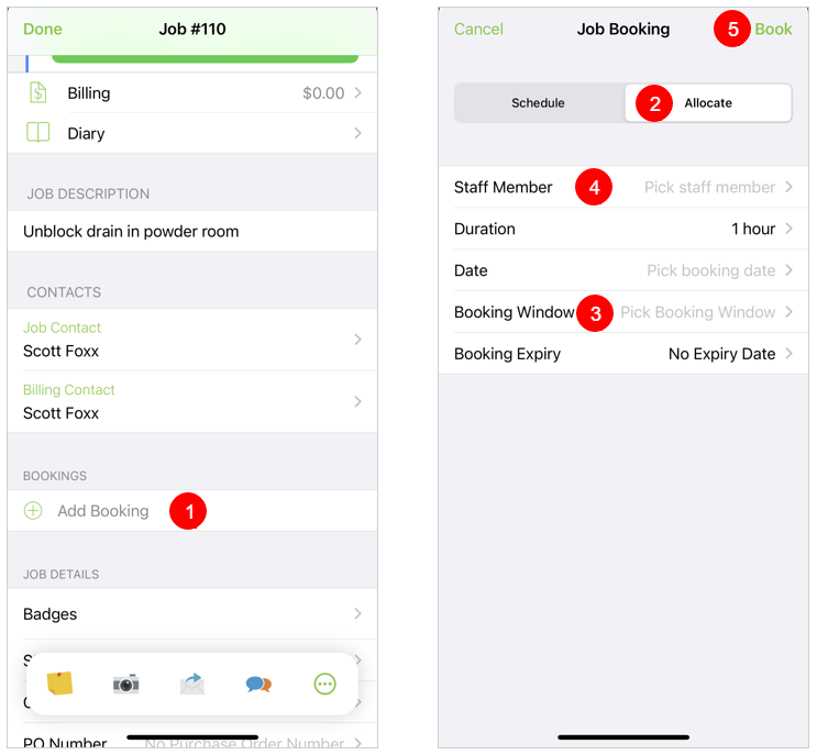 dispatching an urgent job from the app