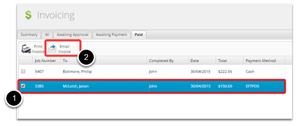 The job will now move to the Paid tab