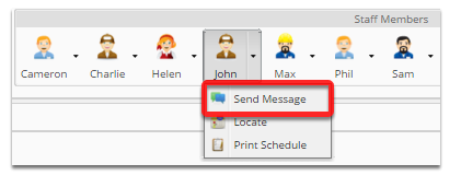 Specify a staff member to message