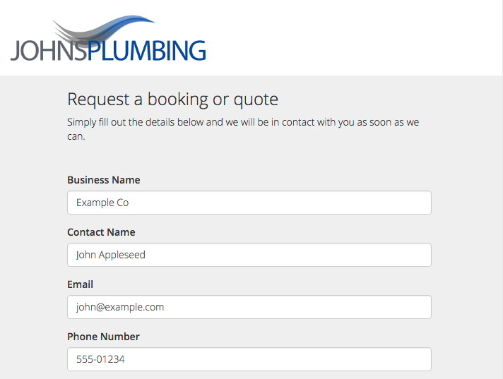 Customers complete the enquiry form