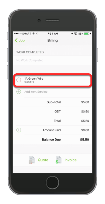 The Item has been added!