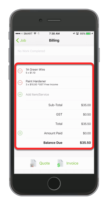 The new item has been added, now we will generate an invoice