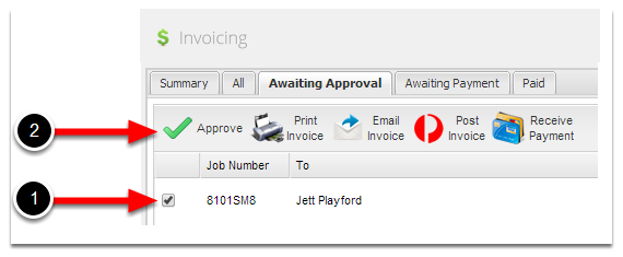Click Awaiting Approval tab